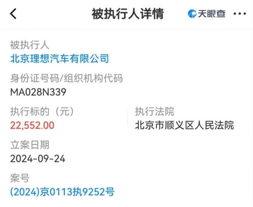 北京理想汽車(chē)關(guān)聯(lián)公司被列為被執(zhí)行人，業(yè)內(nèi)關(guān)注其商務(wù)信息咨詢(xún)業(yè)務(wù)